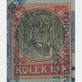 Kolek s portrétem Františka Palackého tištěný na rakousko-uherské tisícikorunu v roce 1919.