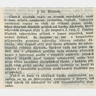 Fig. 6 Service Regulations of the Živnostenská banka, 1914