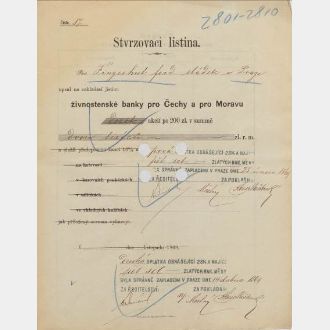 Stvrzovací listina – Ferdinand Náprstek