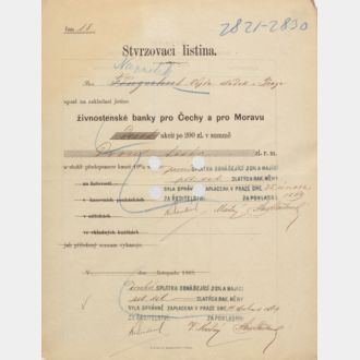 Stvrzovací listina – Vojta Náprstek